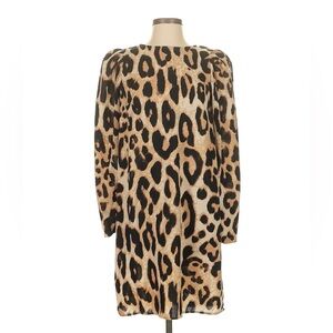H&M A-line Leopard Print Long Sleeve Shift Dress XL